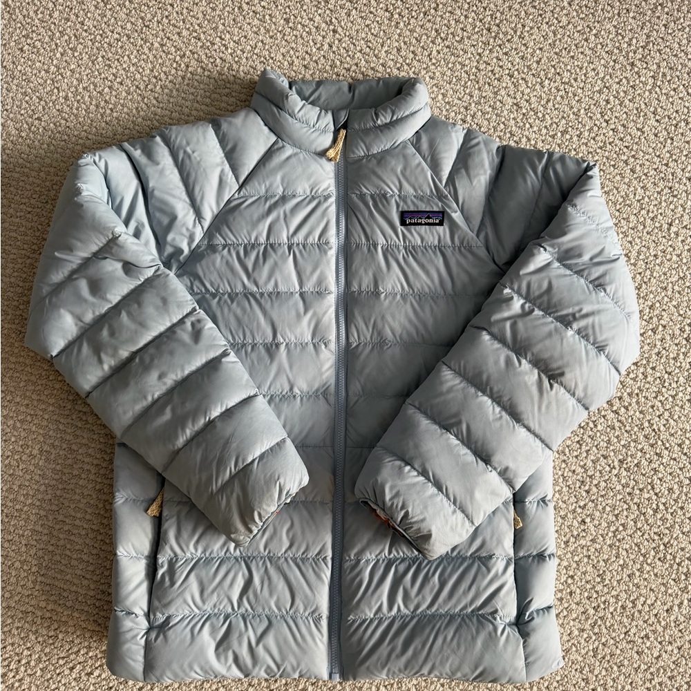Patagonia Girls L (12) Sky Blue Down Sweater Jacket